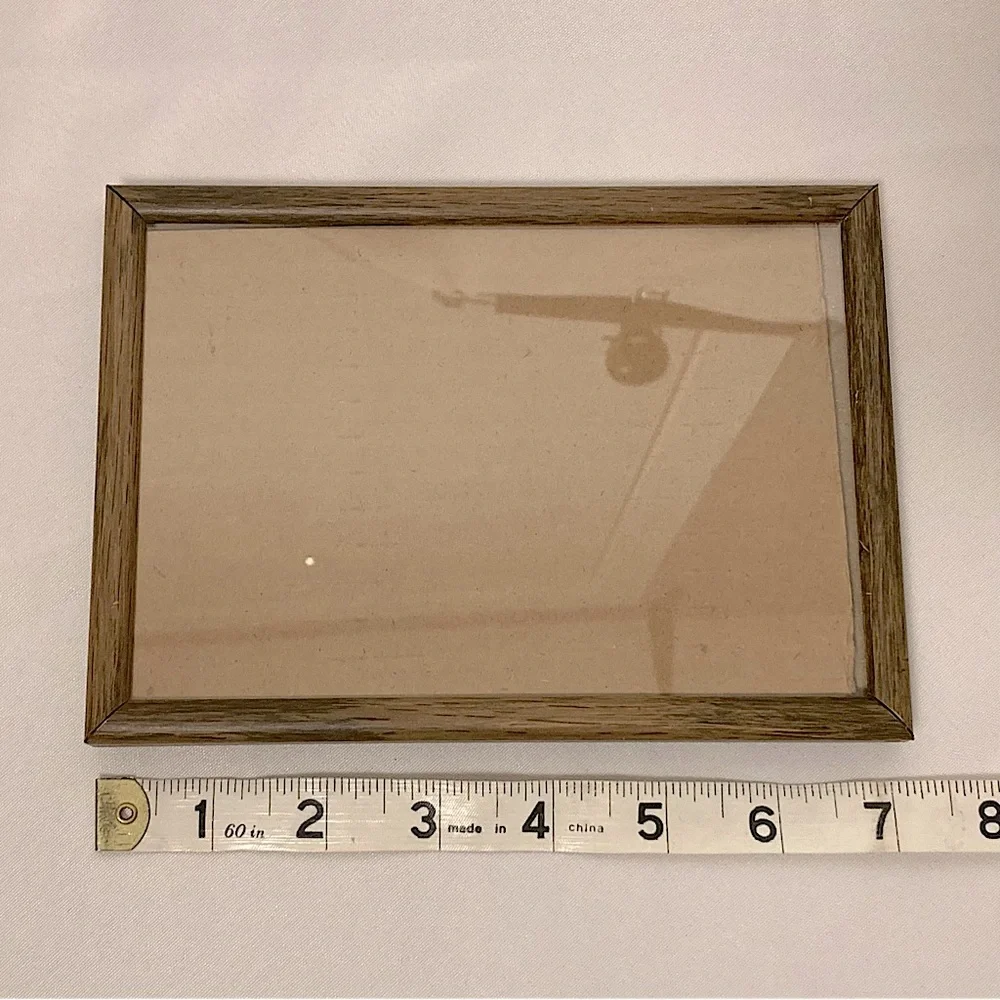 💫 Vintage Intercraft Metal Wood Pattern 4”x 6” Picture Frame Easel Back Hangable